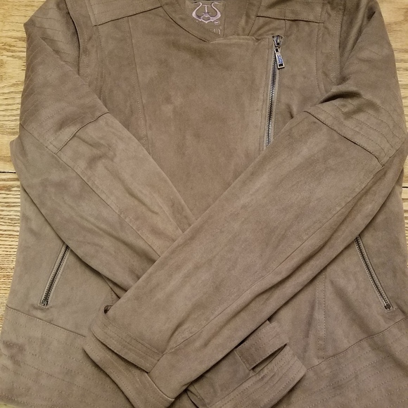 Odyn Jackets & Blazers - Women's Faux Suede Leather Zip Up Jacket